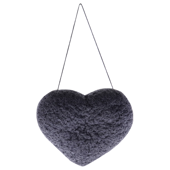 One Love Organics The Cleansing Sponge Bamboo Charcoal Heart by One Love 1 Pc - Picture 2 of 5